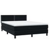 vidaXL Pat box spring cu saltea, negru, 140x210 cm, catifea