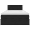 vidaXL Pat cu saltea și LED cu saltea Negru 120 x 190 cm Catifea