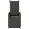 vidaXL Scaun de grădină rabatabil cu perne, gri, poliratan