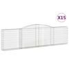 vidaXL Coșuri gabion arcuite 15 buc, 400x30x100/120 cm fier galvanizat