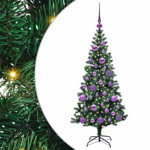 vidaXL Pom de Crăciun artificial pre-iluminat cu 150 LED Verde 120 cm