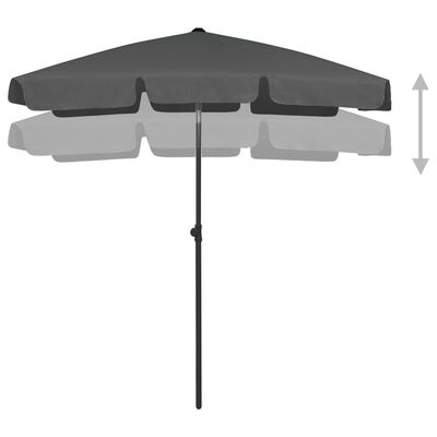 vidaXL Umbrelă de plajă, antracit, 180x120 cm