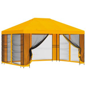vidaXL Foișor de grădină cu pereți laterali 4 &times; 3 m Galben