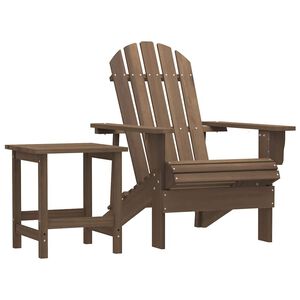 vidaXL Scaun de grădină Adirondack cu masă, maro, lemn masiv de brad