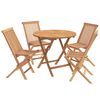 vidaXL Set bistro de grădină pliabil, 5 piese natural
