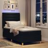 vidaXL Pat cu arcuri cu saltea cu headboard Negru 90 x 200 cm țesătură