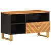 vidaXL Dulap TV, maro și negru, 80x33,5x46 cm, lemn masiv de mango