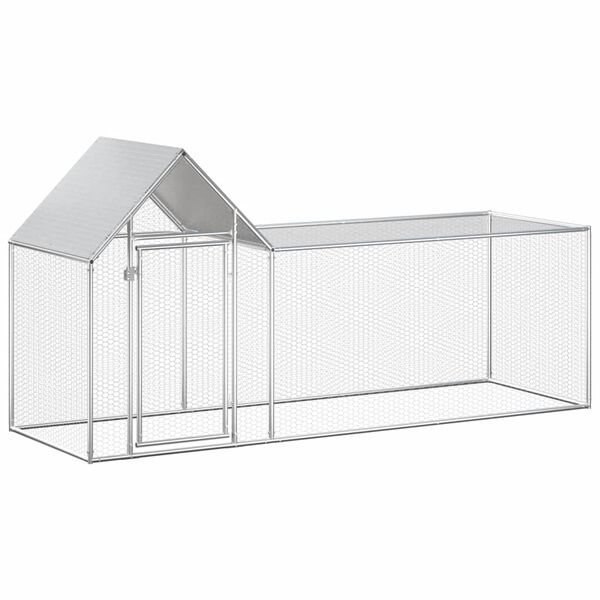 vidaXL Coteț pentru păsări, 3 x 1 x 1,5 m, oțel galvanizat