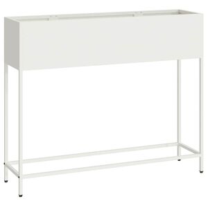 vidaXL Ghiveci ridicat pentru grădină Alb 100 x 26 x 82 cm Oțel