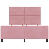 vidaXL Pat cu arcuri cu headboard Roz 160 x 200 cm Catifea
