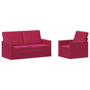 vidaXL Set de canapea 2 pcs Roșu Vin Catifea