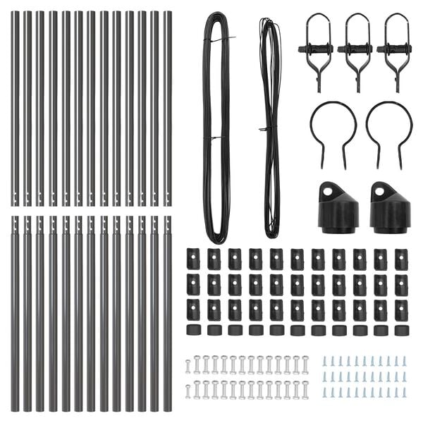 vidaXL Stâlpi de Gard Manual 13 pcs Gri Ø32mm 170 cm Oțel galvanizat
