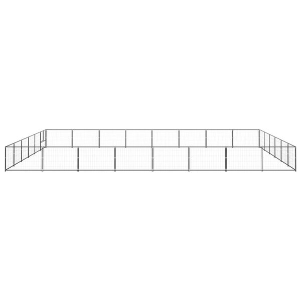 vidaXL Padoc pentru câini, negru, 48 m², oțel