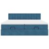 vidaXL Pat otoman cu saltele și LED-uri Albastru &icirc;nchis catifea