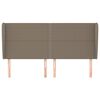 vidaXL Tăblie de pat cu aripioare gri taupe 163x23x118/128 cm textil