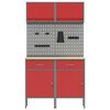 vidaXL Set de dulapuri de lucru cu sertar cu raft Manual 6 pcs Roșu