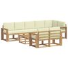 vidaXL Set de canapele de exterior 9 pcs Alb și crem Poliester