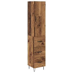 vidaXL Bufet cu sertar Lemn Vechi 34,5 x 34 x 90 cm Lemn compozit