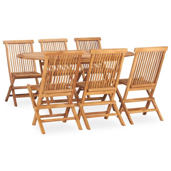 vidaXL Set mobilier de exterior pliabil, 5 piese, lemn masiv de tec
