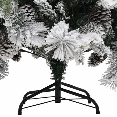 vidaXL Brad de Crăciun cu zăpadă & conuri, 150 cm, PVC&PE