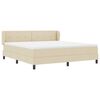 vidaXL Pat cu arcuri cu saltea cu headboard Crem 180 x 200 cm țesătură