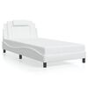 vidaXL Cadru de pat, Viana, fără saltea, alb, 100x203 cm, piele ecologică