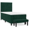 vidaXL Pat box spring cu saltea, verde &icirc;nchis, 80x200 cm, catifea