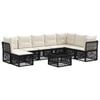 vidaXL Set de canapele pentru grădină 9 pcs Negru poliratan