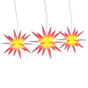 vidaXL Lumini de Crăciun cu LED-uri, 3 buc., roșu, pliabil