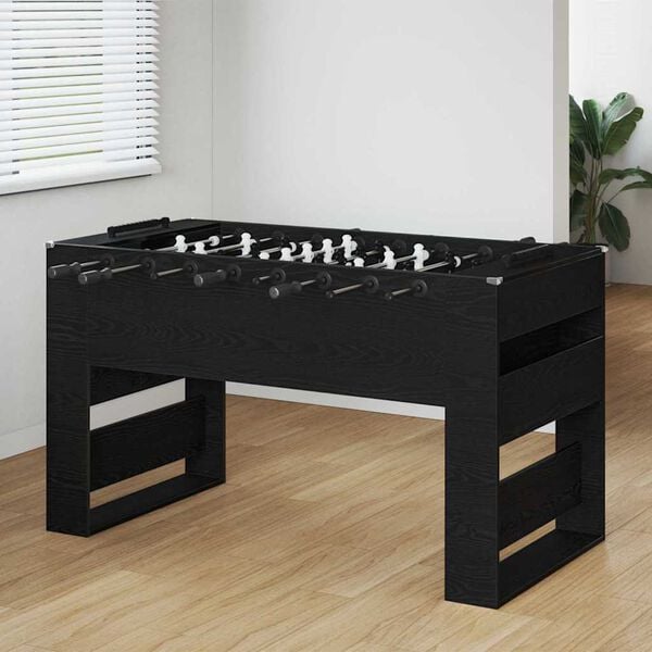 vidaXL Masă de Foosball Stejar Negru 146,5 x 74 x 85 cm Lemn compozit