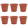 vidaXL Ghivece pentru plante 6 buc. Roșu cărămidă &Oslash; 34 x 28 cm Plastic