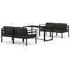 vidaXL Set mobilier de grădină cu perne, 5 piese, antracit, aluminiu