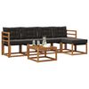 vidaXL Set de canapele de exterior cu pernă 6 pcs Natural și Negru
