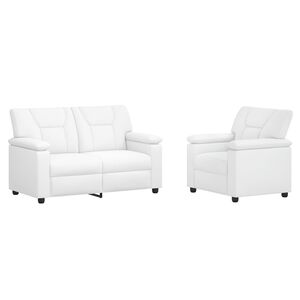 vidaXL Set de canapea 2 pcs Alb Piele artificială