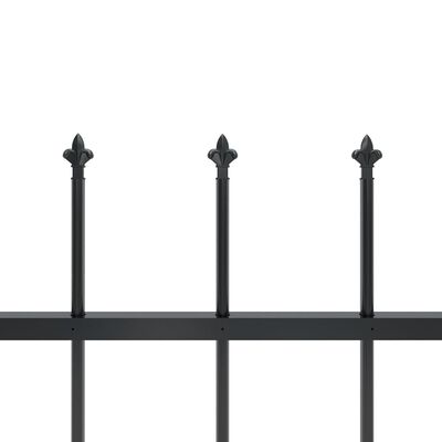 vidaXL Gard de grădină cu vârf suliță, negru, 8,5 m, oțel