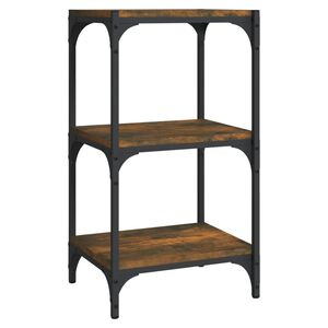 vidaXL Raft cărți stejar fumuriu 40x33x70,5 cm, lemn prelucrat și oțel
