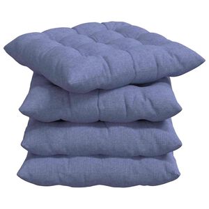 vidaXL Perne de Șezut 4 pcs Albastru Jeans 40 x 40 x 6 cm țesătură