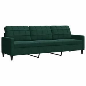 vidaXL Canapea cu 3 locuri, verde &icirc;nchis, 210 cm, catifea