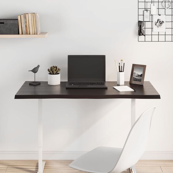 vidaXL Blat masă, 100x60x2 cm, maro, lemn stejar tratat contur organic