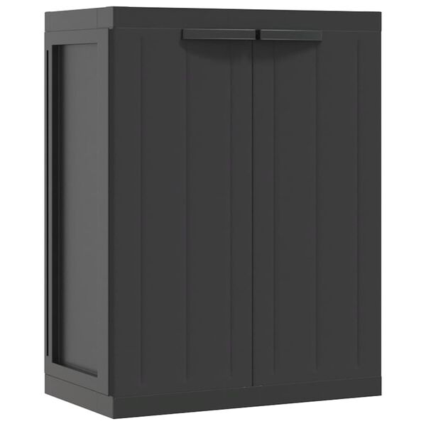 vidaXL Dulap depozitare de exterior, negru, 65x37x85 cm, PP