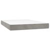 vidaXL Saltea cu arcuri buzunar fermitate medie gri deschis 137x190x20 cm catifea integral
