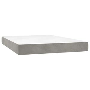 vidaXL Saltea cu arcuri buzunar fermitate medie gri deschis 137x190x20 cm catifea integral