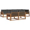 vidaXL Set de canapele de exterior cu pernă 7 pcs Natural și Antracit