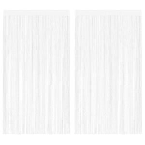 vidaXL Draperii franjuri, 2 buc., 100 x 250 cm, alb