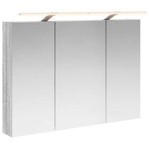 vidaXL Dulap cu oglindă pentru baie Gri Sonoma 100 x 14,5 x 70 cm