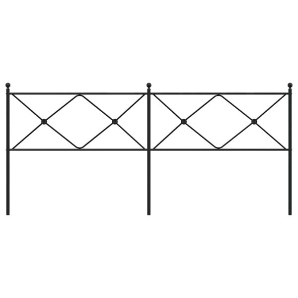 vidaXL Tăblie de pat metalică, negru, 193 cm