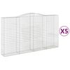 vidaXL Coșuri gabion arcuite, 5 buc, 400x50x220/240cm, fier galvanizat