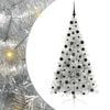 vidaXL Pom de Crăciun artificial pre-iluminat Argintiu 210 cm PET