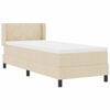 vidaXL Pat cu arcuri cu saltea cu headboard Crem 200 x 80 cm Poliester