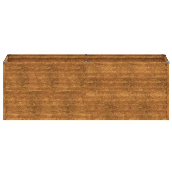 vidaXL Pat de grădină &icirc;nălțat 196x50x69 cm, oțel corten